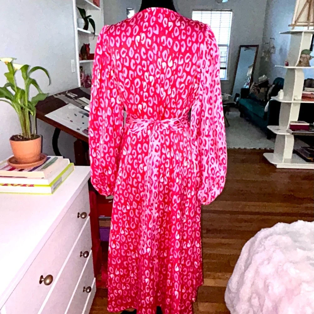 NWT Never Fully Dressed Pink Leopard Wrap Dress NWT (Size 8 / US 4) - Picture 3 of 5